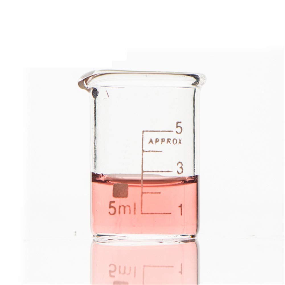Set di bicchieri in vetro per laboratorio di chimica in scala trasparente da laboratorio di misurazione in vetro borosilicato resistente al calore (4 lotti) 50 ml 100 ml 100 ml 1000 ml 2000 ml
