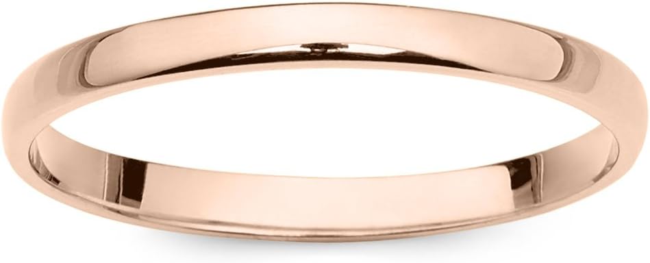 10k Rose Gold 2mm Light Comfort Fit Plain Wedding Band