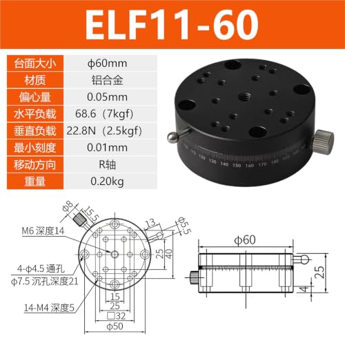 Plataforma de rotación manual de eje R ELF11-60 para ajuste fino REG40 2