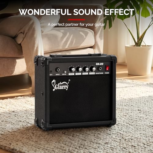 GLARRY Amplifier for Electric Guitar，Portable Vox Amp with Headphone MP3 Input，Mini Guitar Practice Amp 20W with Volume, Treble, Bass and Middle Controls - Image 3
