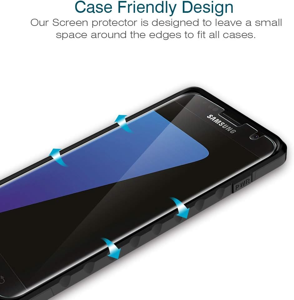 LK 3 Pack Screen Protector for Samsung Galaxy S7 Flexible film, Max Coverage, Bubble-Free, HD Transparent, Case Friendly