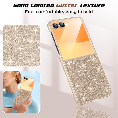 Coque Galaxy Z Flip 7 dorée scintillante fine et robuste - 3