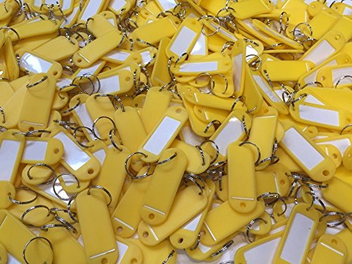Preisvergleich Produktbild Schlüsselschilder, Schlüsselanhänger zum Beschriften 50 Stück gelb