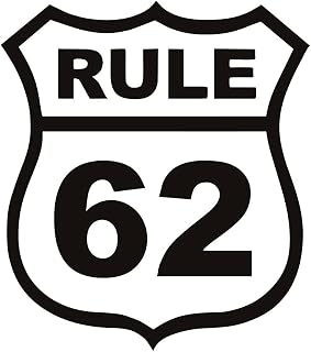 Rule 62 Vinyl Sticker Decals for Car Bumper Window Laptop Tablet Phone (Black, 4-inches)