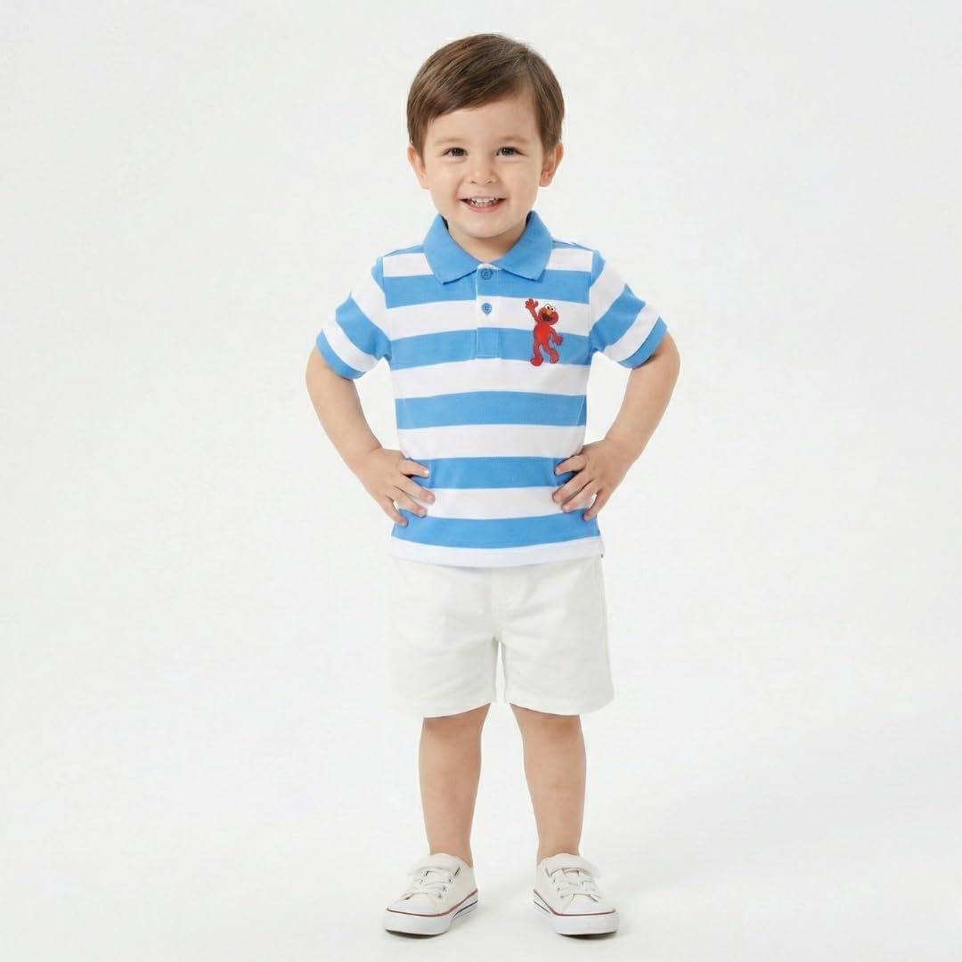 Sesame Street Elmo Baby Boys Short Sleeve Polo Shirt for Infant and Toddler
