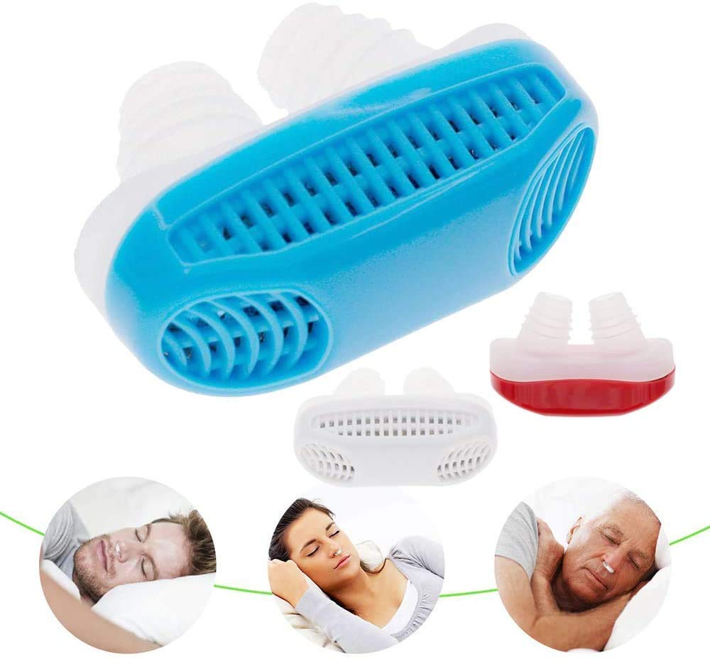 Klever Zone 2 In 1 Snore Nose Clip Breathe Easy Care Relieve Snoring Air Purifying Snoring Solution Night Sleeping For Men & Women, Multicolor 1 Pcs