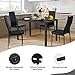 Giantex 5 Pcs Dining Table Set for 4, Modern Glass Tabletop Kitchen Table and Chairs, Rectangular Metal Frame Table with Leather Padded 4 Seats for Small Spaces Apartment