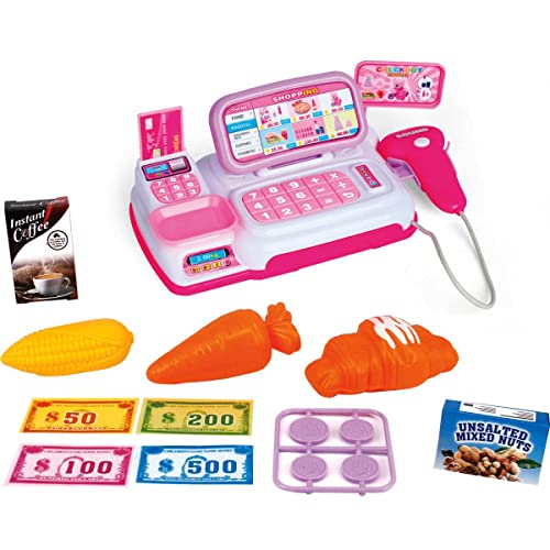 Mini Caixa Registradora, Wellmix, Rosa, Som e Luz, WB6781