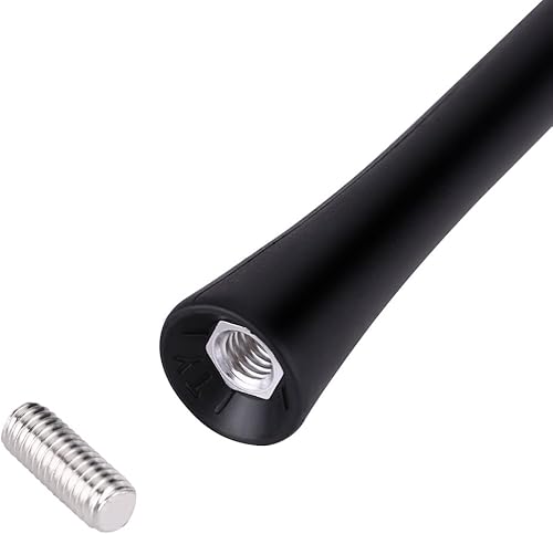 Miniatura 6 de Keenso Antena de radio universal de repuesto para automóvil de 9 pulgadas con tornillos de goma y aluminio, resistente, fácil instalación