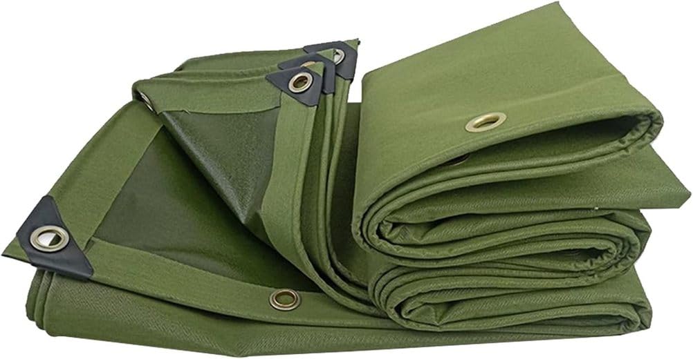 GJZQDKX Heavy Duty Waterproof Green Tarpaulin Tarp Sheet for Car Garden Fishing Furniture & Caravan - Sizes: 1.5x3m 1.2x1.8m 2x3m 3x4m 4x6m 3x6m