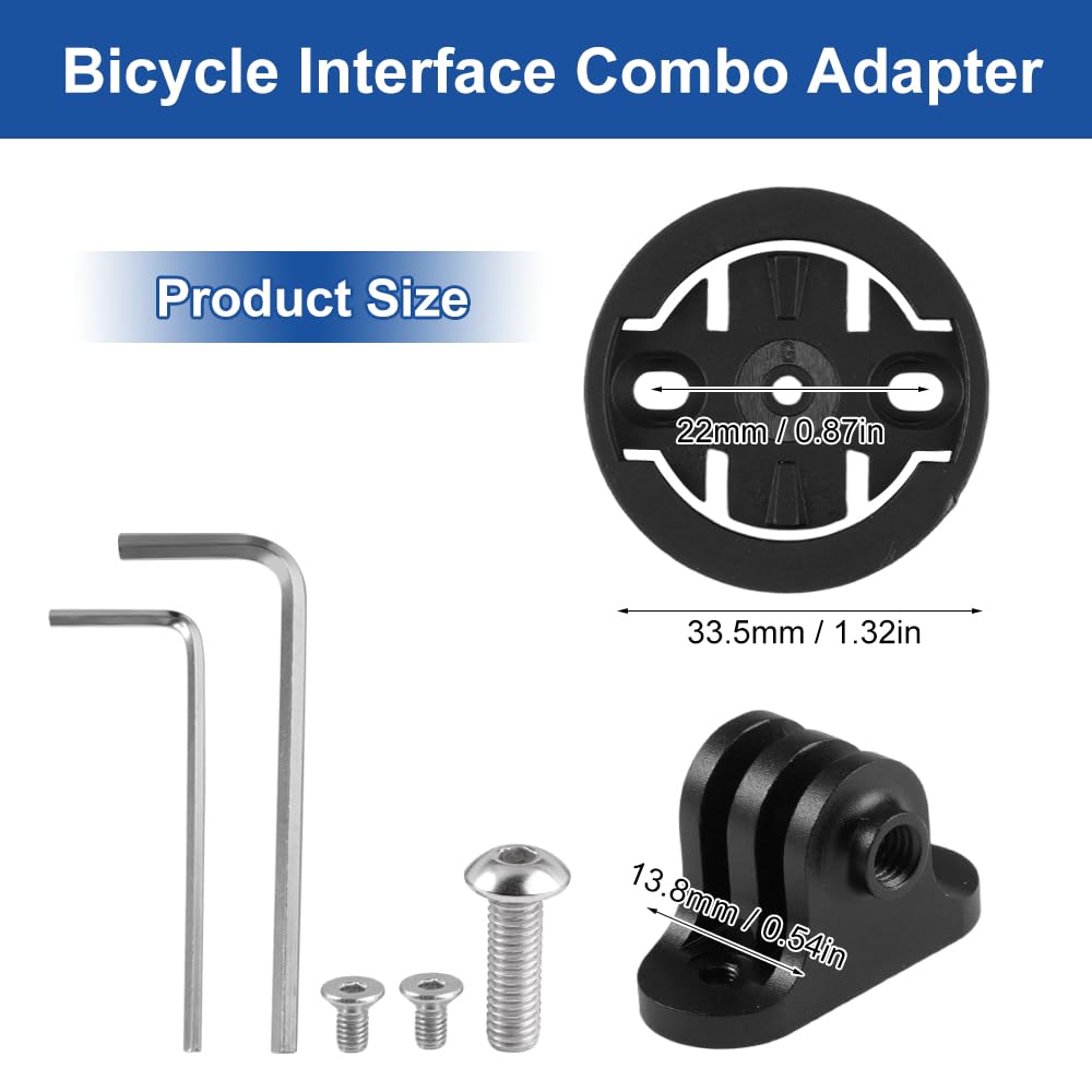 Soporte Bicicleta, Soporte para Ciclocomputador Gopro Universal Soporte para Cámara Compatible con Luz Bicicleta Adaptador Combo de Montaje para Garmin Edge, Distancia Entre Orificios 22