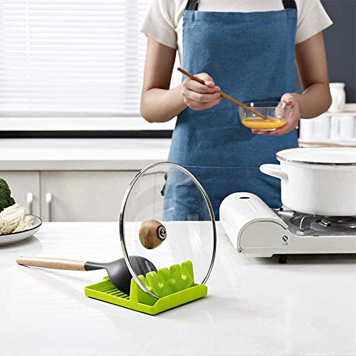 Kitchen Utensil Rest,Kitchen Utensil Set,Utensil Holder With Drip Pad For Multiple Utensils, Upgrade Hanging Design,Bpa-Free, Food Safe Spoon Rest Kitchen Utensil Holder For Spoons, Ladles, Etc(Green) #TOP6