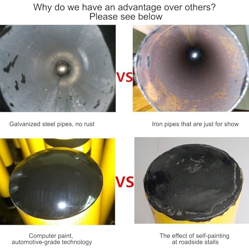 Borne de stationnement jaune durable à encastrer en acier robuste de 114 mm