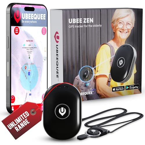 GPS Tracker for Elderly/Dementia, Unlimited Range, Real time and Historical Tracking Dementia Tracker, SOS function available, UK support, (UBEE ZEN)