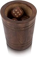 Vista 4 de Hecho a mano de madera 5 dados caja titular agitador de dados lanzador de dados portátil taza cinco dados juego juego juego caja de almacenamiento