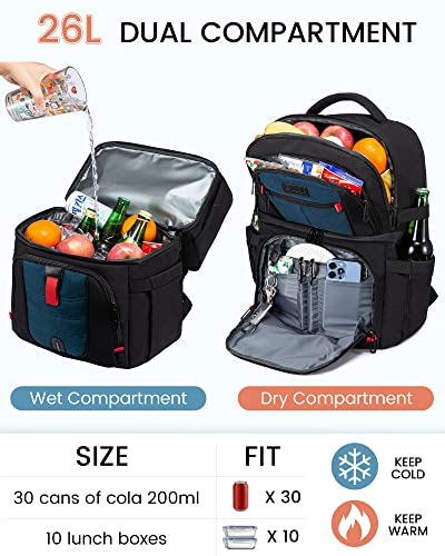 Sucipi Cooler Backpack 54 Cans, Leak-Proof Insulated Backpack With 4 Ice Packs, Double Deck Cooler Bag Up To 12 Hours,Soft Lightweight Lunch Backpack For Men Women To Work Beach Camping Picnic(Blue) #TOP3