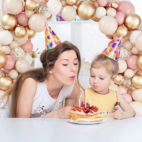 image for RUBFAC 130pcs Blush Balloons Garland Kit, Retro Dusty Pink White Doubl