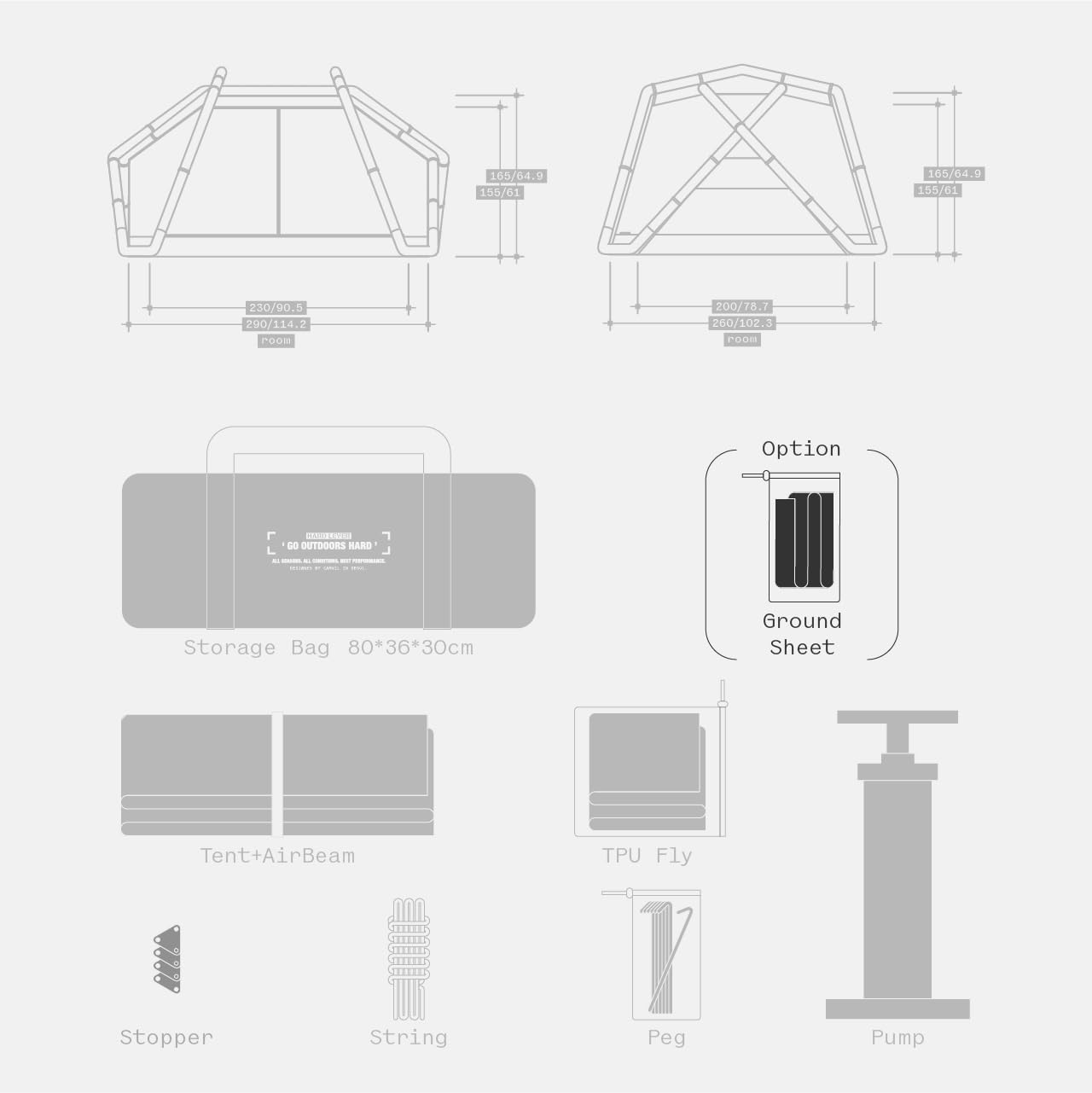 1回使用CAMVILカニ4Pエアーテント　インナー ４人用　新品グランドシート付 Amazon.co.jp: CAMVIL（カンビル）カニ4Pエアーテント エアーテント