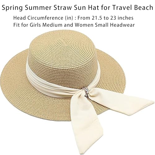 Sombrero de paja para mujer con ala ancha y lazo miniatura 7