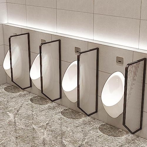 Urinal Partition Screen Wall Mounted Glass Panel for Public Restrooms Durable Stainless Steel Urinal Divider Privacy Protection for Men‘s Toilets