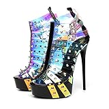  GIARO Multissima Premium High-Heels für Damen - Elegante Stöckelschuhe - Damenschuhe mit hohem Absatz - verführerische Schuhe mit Stilettoabsatz - Pumps in 3 Farben (Schwarz 3D PVC, Numeric_43)
