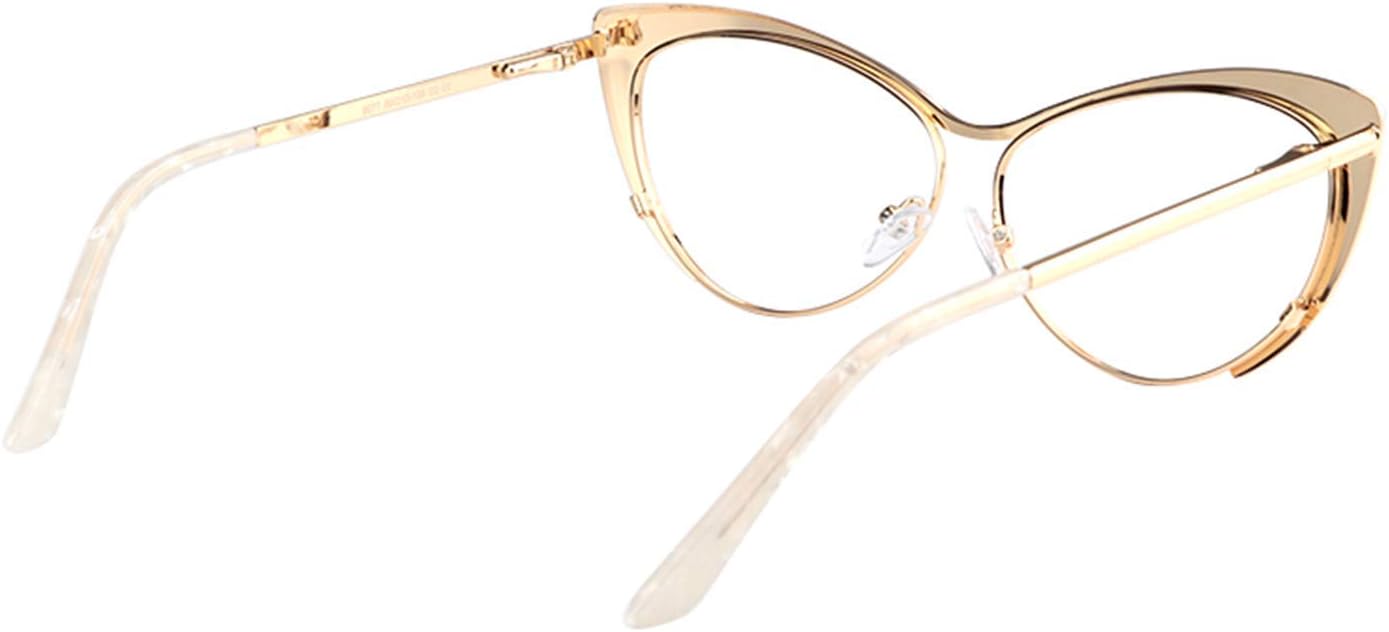 Zeelool Oversized Cat Eye Blue Light Blocking Glasses for Women Metal Eyewear Ellen VFM0176 - Image 7