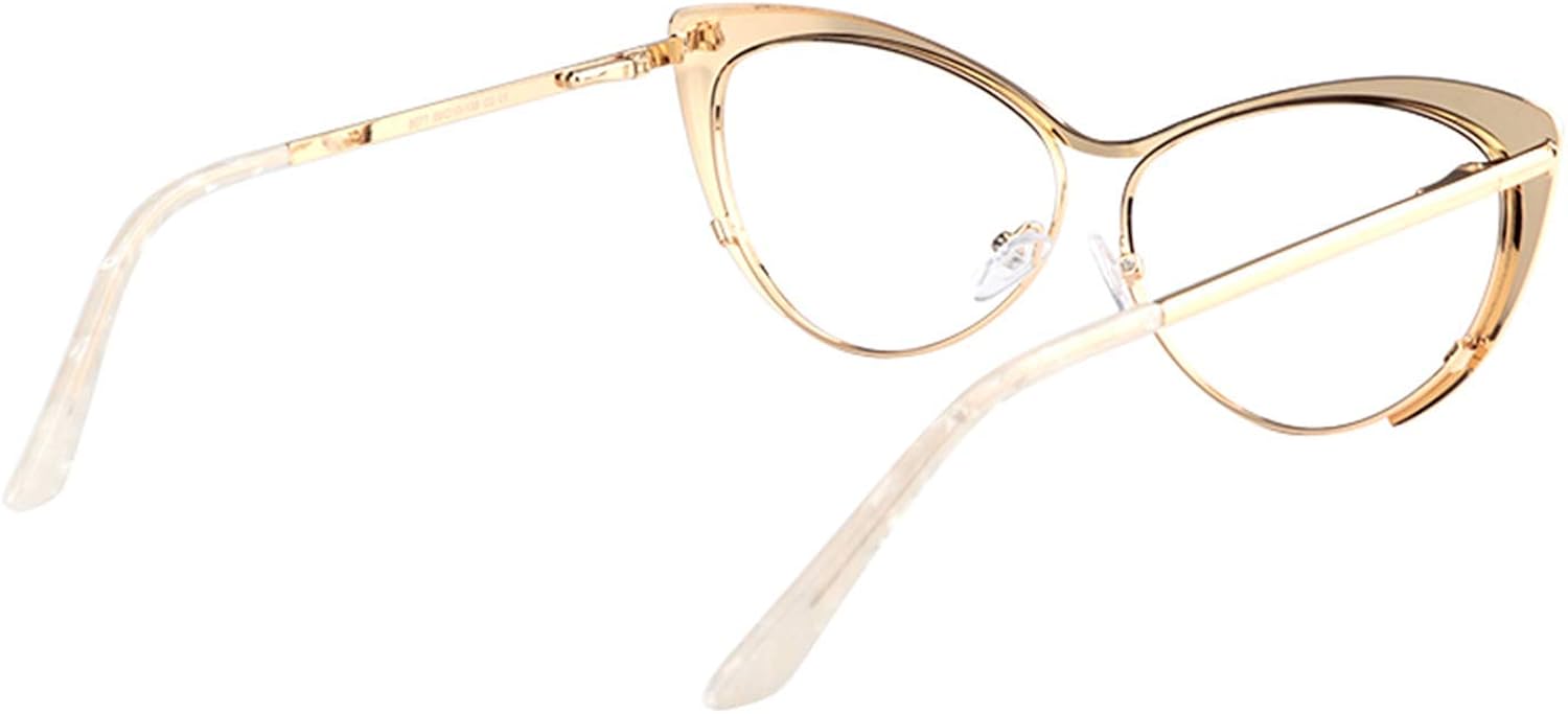 Miniatura 5 de Zeelool Gafas de bloqueo de luz azul de ojo de gato de gran tamaño para mujer gafas de metal Ellen VFM0176