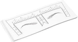 50Pcs Eyebrow Microblading Rulers, Eyebrow Stencils Stickers Eyebrow Ruler Permanent Tattoo Eyebrow Ruler Eyebrow Balance Caliper with Shape Kit for Eyebrow for Makeup