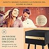 Auna Giradischi Bluetooth per Dischi in Vinile, Lettore a 3 Velocità di Riproduzione, Giradischi Vinili Vintage con Casse Stereo, Gira Dischi per Vinile CD USB con Jack per Cuffie e Adattatore, Nero