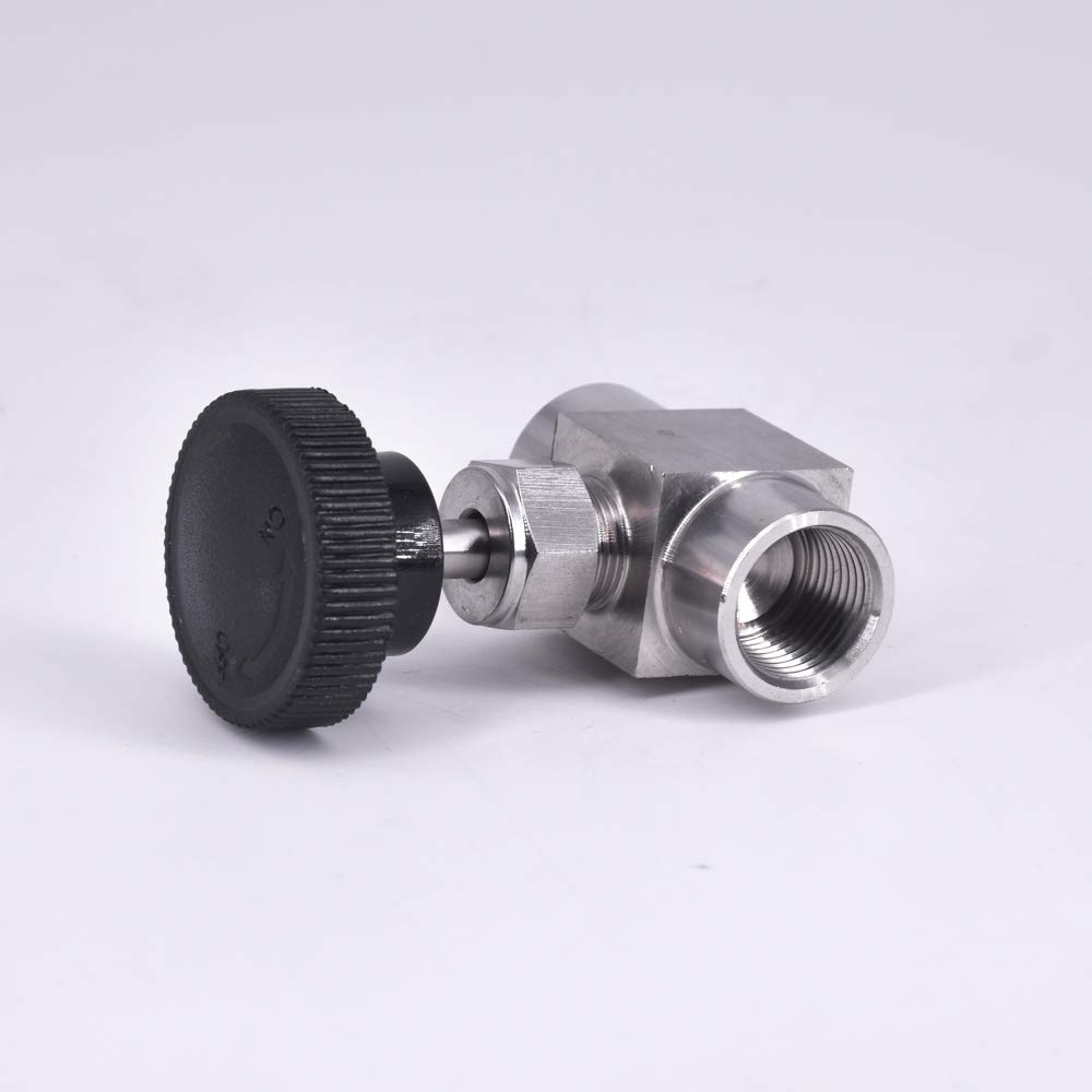 1/8" 1/4" 3/8" 1/2" NPT Female Needle Valve Crane 304 316 Stainless Steel Flow Control Water Gas Oil Propane NWPNLXEA(1/8",BSP_SS316)