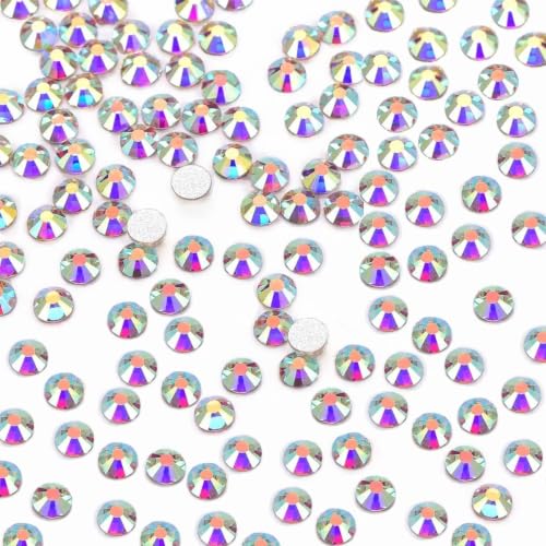 qiipii 5760pcs SS6 2mm Crystal AB Flatback Rhinestones Bulk K9 Glass Gems