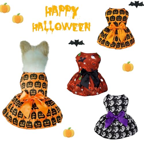 Disfraz para perro calabaza con lazo estilo Halloween miniatura 2