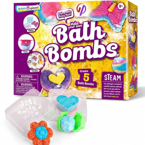 DIY Soap Making Kit for Kids – Create Your Own Colorful Soaps, STEAM Science Arts & Crafts Set with Soap Base, 5 Molds, Colors & Tools, Fun Gift for Boys & Girls