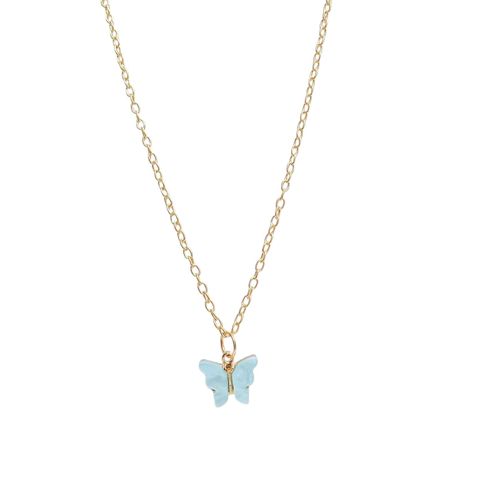 Butterfly Charm Necklace For College Going GIrls | Aesthetic Butterfly Charm Locket GIft For Girlfriend (Blue)-image-5