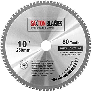 TCT25080TMB Saxton TCT Circular Steel Aluminium Copper Metal Saw Blade 250mm x 80T for Bosch Makita Dewalt Evolution Fits 255mm Saws