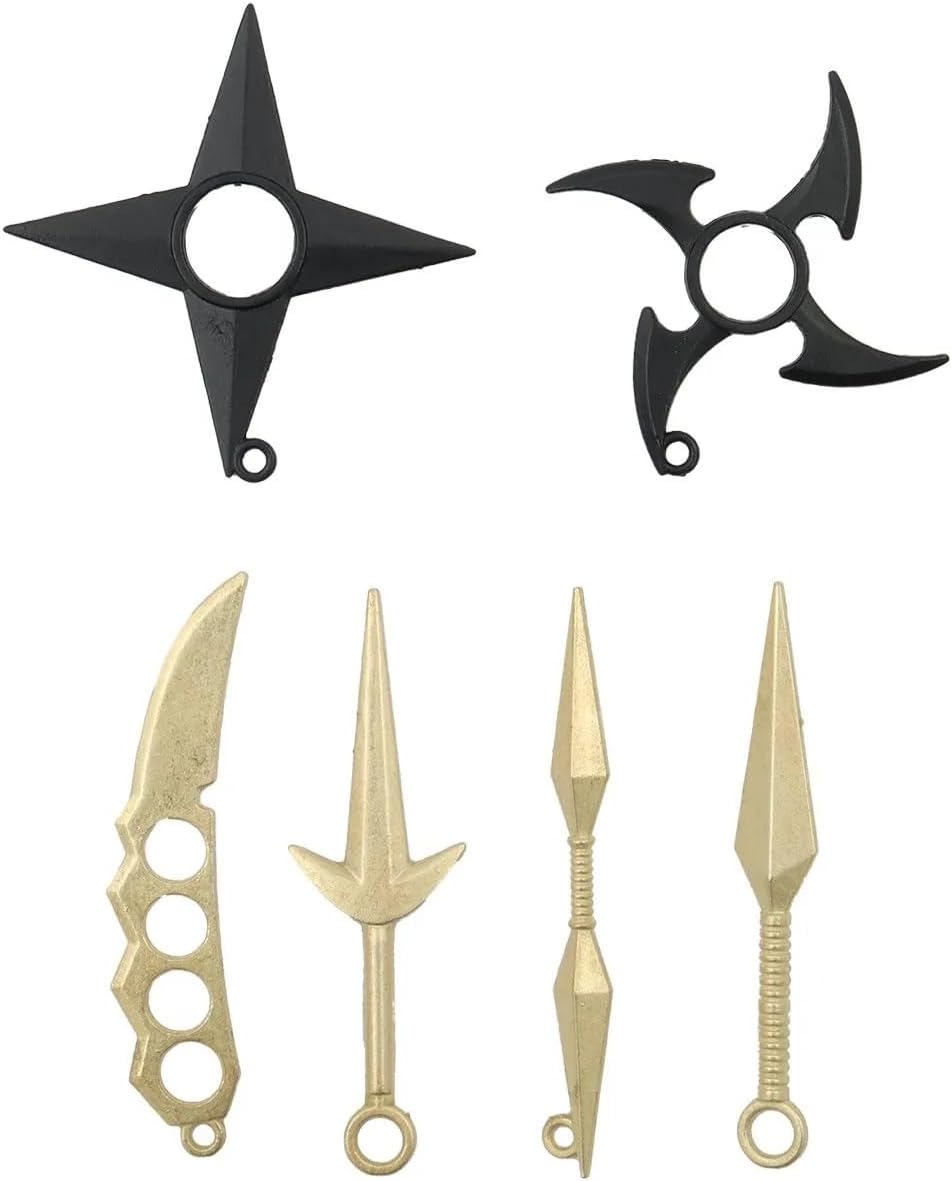 VersaMarts Ninja Weapon Set, Mini Cold Weapon Ornament & Keychain Accessory