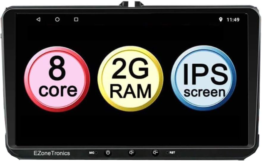 Android 8.1 Double Din Car Stereo for Volkswagen VW Jetta Passat Golf 2+16G 9inch with Canbus GPS Navigation Head Unit Quad Cord Bluetooth OBD WiFi Mirror Link Touch Screen Car Radio SWC EZoneTronics