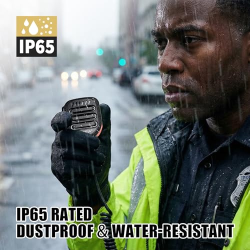 HELETUL IP65 Waterproof Two Way Radio Mic 1Pin 2.5mm Shoulder Mic PTT Lapel Microphone for Motorola Talkabout Walkie Talkie T200 T402 T600 T800 T5000 T6500 T92 H2O MH230R MR350R MT350R MS350R (Black) by HELETUL - Used condition - Image 3