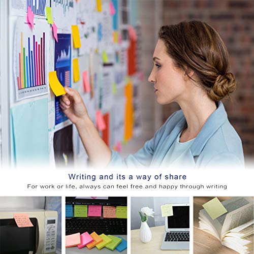 Teskyer 600 Sheets Sticky Notes, 3X3 Inch, 6 Pads Strong Adhesive Self-Stick Notes, 6 Bright Colors, 100 Sheets/Pad #TOP4