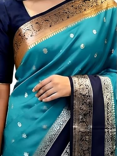 ZHANAKI VASTRA teal mysore silk saree – image 4