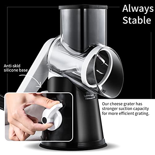 Rigstne Rotary Cheese Grater, 3 In 1 Cheese Shredder Grater Rotary With Handle, Vegetable Mandoline Slicer Grater Shredder For Vegetable, Cheese, Nut #TOP4