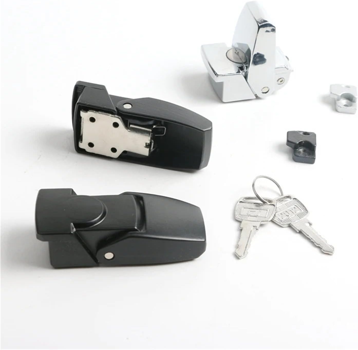 1PCS DKS-1 Buckle Lock Mechanical Box Distribution Cabinet Door Hidden Small Square Double Key Safety Toggle(DK604 -Bright)