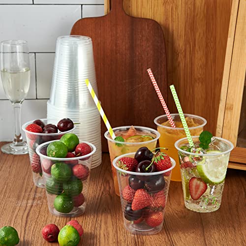 Turbo Bee 480 Pack 12Oz Clear Plastic Cups,Disposable Drinking Cups,Transparent Hot And Cold Drink Container For Water, Juice, Soda, Milk #TOP3