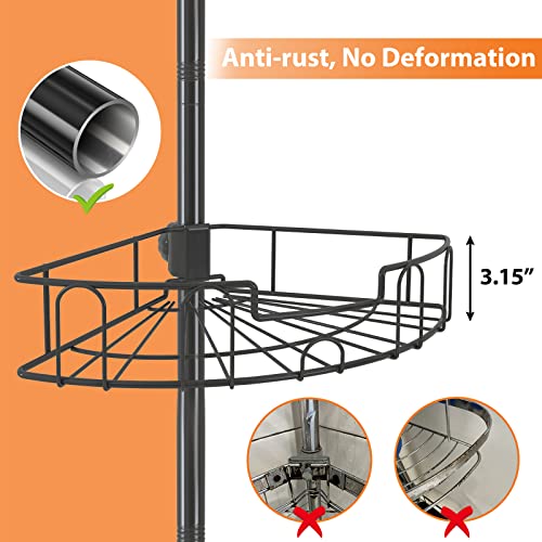 Yeyebest Shower Organizer Caddy, Home Decor Organization And Storage 39-125 Inch For Bathroom Corner Shelves Rack Countertop Adjustable With Tension Pole #TOP3
