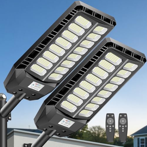Deepn Solar Street Light, 8000W Commercial Grade Street Lights, Waterproof Solar Parking Lot Lights...