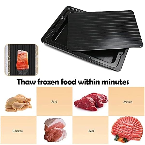 Disconoscimento vassoi uso domestico for scongelare rapido vassoio Thaw food carne frutta di sbrinamento rapido piastra bordo sbrinamento vassoio cucina strumenti domestici ( colore nero, dimensioni: