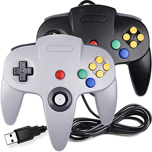 suily 2 Pack USB Wired N64 Controller, Classic N64 PC Gamepad Joystick Controller for Windows PC MAC...