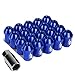 J2 Engineering 7075 Aluminum Blue M12 x 1.5 20Pcs L: 35mm Close-End Lug Nut w/Adapter