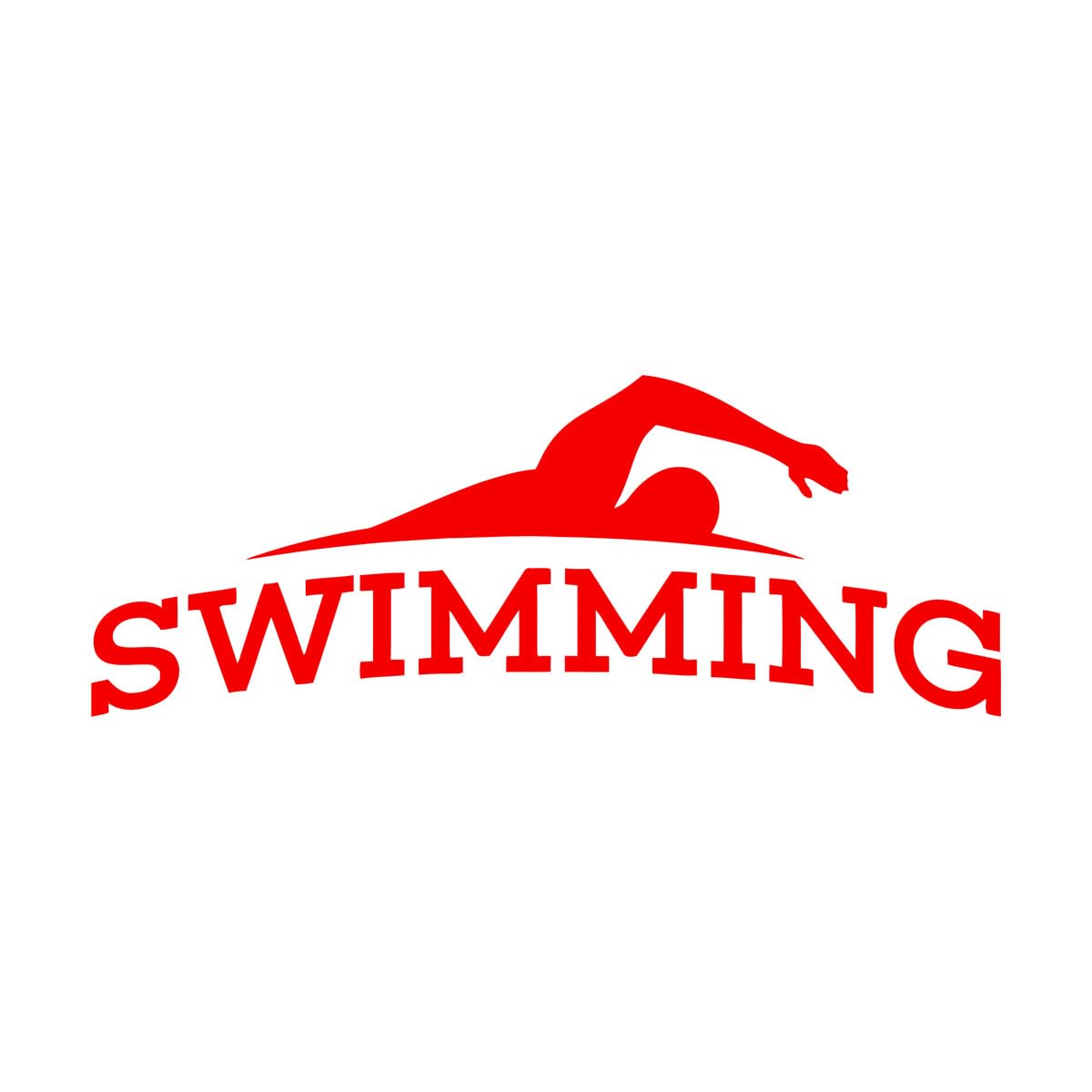 Engraving Decals Swimming Pool Water Lovers Swimming Team Swimming Room 49.5x128.3cm It Won't Fall Off Extra Large red — image 1