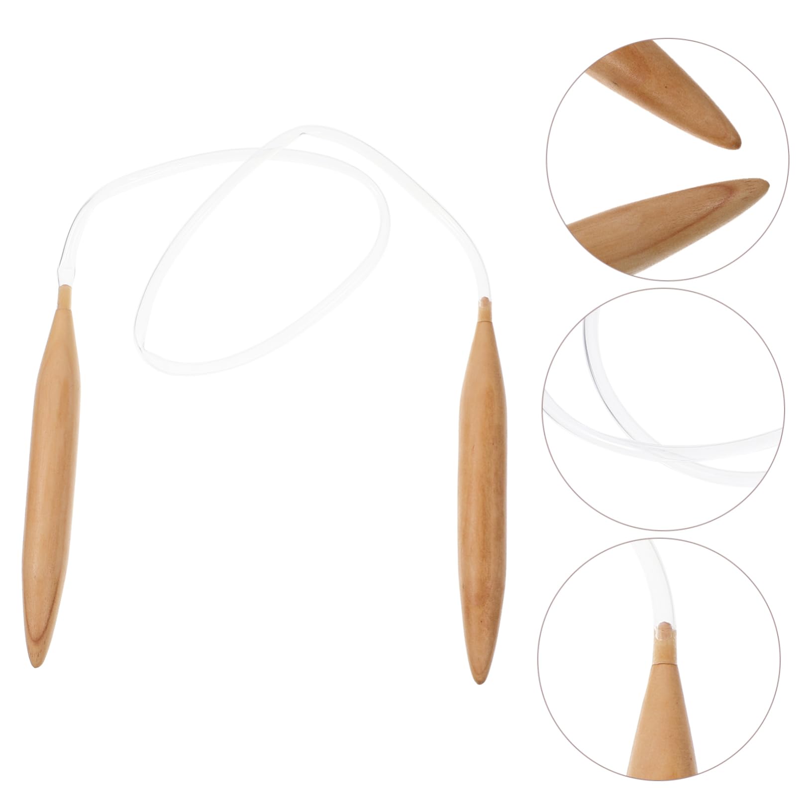 SHINEOFI 4piezas Agujas De Tejer Circulares De Madera Para Mano Agujas Para Bufandas Suéteres y Accesorios De Versátil y Ligera